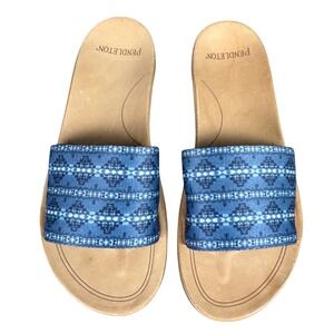 Pendleton Desert Dawn Womens Blue Aztec Geo Slide Slip On Sandals Size 6M